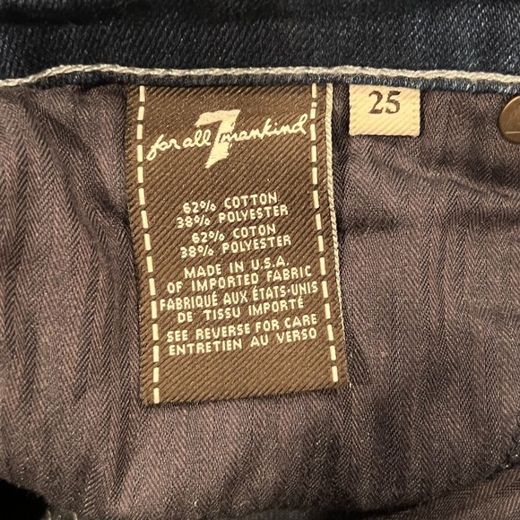 7 For All Mankind Women Roxanne Blue Ankle Skinny Jeans Stretch Denim 25 (27X32) - Picture 8 of 16